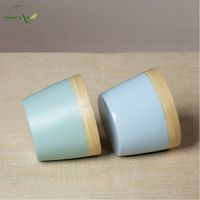 Jardinière Minimaliste Rustique en Bambou Filé - Pot de Fleurs Écologique, Durable et Léger pour Usage Intérieur/Extérieur, Couleurs Douces