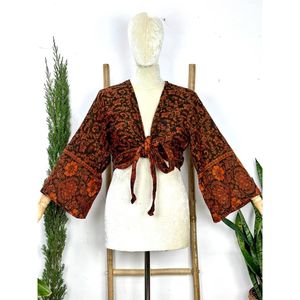 Yak <b>Wool</b> <b>Tie</b> Top Boho Chic Cozy Himalayan <b>Wool</b> Handmade Indian Wrap Warm Cozy Bell Sleeves Casual Dresses Hippie Vibes Parfait - Product Image 1