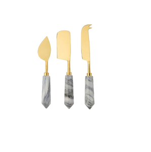Nouveauté : Ensemble d'outils à fromage en acier inoxydable doré avec manche en résine, couteaux à fromage pour le petit-déjeuner, ensemble de spatules à beurre - Product Image 4