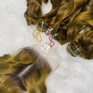 ชุดผมต่อผมมนุษย์สีไฮไลต์แบบบางสำหรับเด็กชุด2025ปิด - Product Image 5