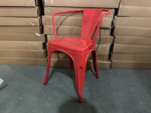 Sillas de Hierro de Estilo Industrial Baratas, Apilables, Juego de Mesa y Sillas de Bistró Vintage para Restaurantes, 5 Piezas - Product Image 5