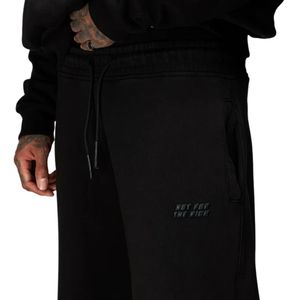 Pantalon de jogging noir surdimensionné pour homme, 380GSM, coton biologique lourd, streetwear, pantalon de survêtement avec logo imprimé en relief - Product Image 4