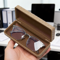 Étui à lunettes optiques rigide en cuir PU rectangulaire de haute qualité, tendance, pour hommes et femmes