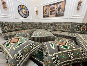 Juego de 19 Piezas de Sofá Tradicional Árabe en Forma de U para Sala de Estar con Fundas y Esponja Incluidas en el Precio - Product Image 2