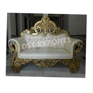 Sofá DE BODA tallado en metal de madera al por mayor sofá de boda de diseño floral sofá de escenario de boda fabricante nuevo conjunto de sofá de boda de madera - Product Image 1