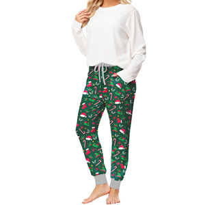 Nueva moda Navidad pantalones de chándal mujer diseño Premium cordón Navidad pantalones de chándal poliéster acogedor cálido ropa festiva - Product Image 3