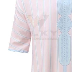 Robe musulmane décontractée respirante à col montant et à manches longues pour hommes vêtements islamiques caftan Thobe pour hommes - Product Image 6