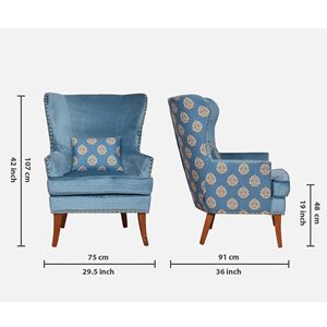 Orlan เก้าอี้ปีกผ้าร่วมสมัยที่นั่งสบายทันสมัยสำหรับห้องนั่งเล่น - Product Image 2