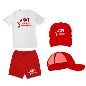 New Design Casual Style Summer Two Piece Sets for Men 100% Cotton Solid Pattern <b>Screen</b> Printed Logo Wholesale Price - Product Image 1