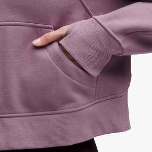 Custom Plain Dyed New High <b>Zip</b> <b>Up</b> <b>Hoodie</b> for Women Vintage Look Oversized Polyester Cotton Casual Winter - Product Image 5