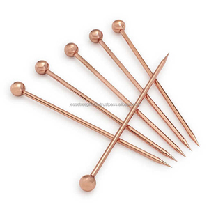 Stainless Steel Wire <b>Cocktail</b> Pick <b>Set</b> Of Six With Shiny Polish Finishing Ludo Dice Handle For Spearing Fruits Wholesale Price - Product Image 6