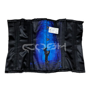 Corsé Sublimado con Estampado de Mano de Zombie, Estilo Horror Oscuro, Corsé de Satén Negro Resistente para Fiestas Góticas - Product Image 1