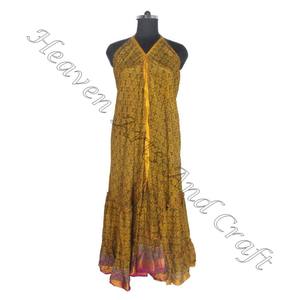 SD004 Saree / Sari / Shari indien et pakistanais vêtements de l'Inde Hippy Boho longue Unique Cool Maxi indien Vintage Sari robe - Product Image 3