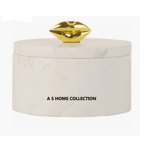 Boîtes en pierre de marbre au design de luxe moderne stockage d'épices de sel café sucre thé cuisine comptoir boîte porte-bijoux - Product Image 5