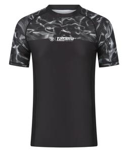 Camiseta Deportiva Negra para Hombre, Diseño Blanco, Impresión por Transferencia de Calor, Transpirable, Absorbe la Humedad, Protección UPF50, 100% Poliéster, Manga Corta - Product Image 1