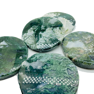 Sous-verres de haute qualité mousse Agate gravé Reiki cristal de guérison disque de charge sous-verres en cristal sculpté pour boissons support de café - Product Image 4