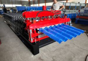 Machine à fabriquer des tôles de toiture trapézoïdales à double couche, machine à fabriquer des panneaux muraux ondulés IBR, machine à fabriquer des tuiles en <span class=keywords><strong>bambou</strong></span> effet 3D - Product Image 2
