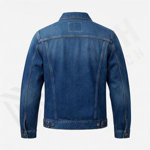 Veste en jean pour homme, tissu en coton, col classique, couleur unie, design personnalisé, manches longues, veste élégante, vêtements décontractés, streetwear - Product Image 2