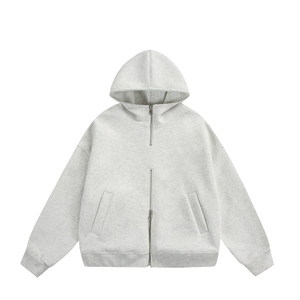 Material pesado de alta calidad sin cuerda, diseño único para hombres, sudaderas con cremallera doble, moda transpirable, precio barato - Product Image 1