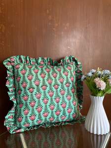 Housse de coussin en pur coton, motif floral saumon foncé, nouvelle arrivée, coussins décoratifs pour canapé, pour salon - Product Image 3