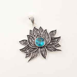 Colgante de Plata de Ley 925 con Gema de Apatita, Diseño Vintage, Certificado IGI, Calidad Superior, Chapado en Oro de 10K, Único para Halloween - Product Image 2