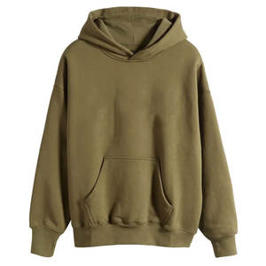 Sudadera de gran tamaño con capucha de lana para hombre con estampado de logotipo personalizado de alta calidad recién llegado invierno 100% algodón liso teñido sólido - Product Image 5