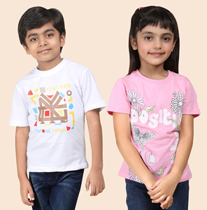 เสื้อยืดคอกลมสำหรับเด็กผู้หญิงเสื้อยืดสไตล์ลำลองทำจากผ้าฝ้าย100% ใหม่วิธีการพิมพ์ที่แตกต่างกัน - Product Image 4