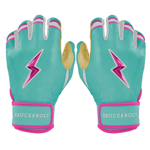 Guantes de Bateo de Manga Corta Serie Original BRUCE BOLT - Verde Menta/Rosa con Multicolor - Product Image 1