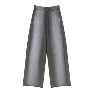 Pantalon de survêtement pour homme délavé à l'acide 2026 avec broderie personnalisée et couleur évasée, vêtement tendance, survêtement ample délavé au soleil - Product Image 4