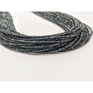 Perles facettées rondes en diamant noir naturel AAA, 1,5-2,3 mm, brin de pierres précieuses pour la fabrication de bijoux à prix de gros - Product Image 4