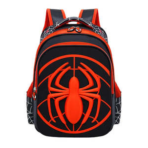 Spiderman Fashionable Anti-Theft <b>Waterproof</b> <b>Backpack</b> for Boys Geometric Pattern Zipper Closure Mesh Polyester Lining Material - Product Image 6