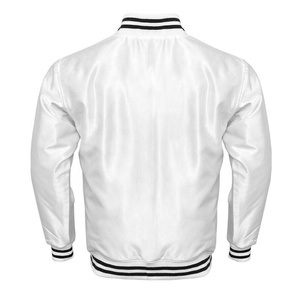 Venta caliente de encargo del logotipo del color de los hombres de seda de satén Varsity Jacket para los hombres de moda al por mayor CollegeBaseballjacket para los hombres - Product Image 4