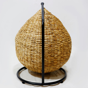 100% Casa de mascotas de jacinto de agua natural hecha a mano tamaño personalizado Casa de gato y perro columpio Casa de mascotas interior decorativo hogar - Product Image 4