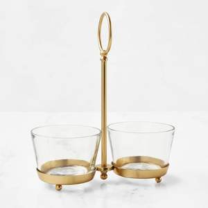 Exhibidor de Dulces de Lujo Chapado en Oro |   Utensilios de Cocina de Vidrio y Metal Ecológicos y Seguros para Alimentos |   Decoración para el Hogar y Restaurantes - Product Image 1