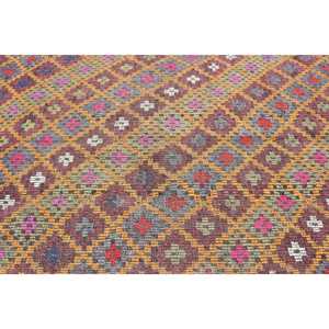 Tapis turc Kilim 5,6 x 10 pieds, tapis marocain vintage rouge en laine - Product Image 5