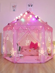 Gran Tienda <span class=keywords><strong>de</strong></span> Campaña <span class=keywords><strong>de</strong></span> Princesa con Luces <span class=keywords><strong>de</strong></span> Estrellas, <span class=keywords><strong>Casa</strong></span> <span class=keywords><strong>de</strong></span> <span class=keywords><strong>Juegos</strong></span> <span class=keywords><strong>de</strong></span> Peluche <span class=keywords><strong>para</strong></span> <span class=keywords><strong>Niñas</strong></span> y Niños, Juego Interior y Exterior <span class=keywords><strong>para</strong></span> Niños, Inspirada en un Castillo, Estilo Castillo - Product Image 5