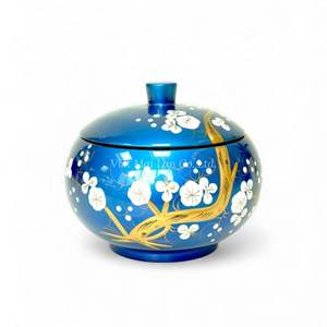 Tarro de laca hecho a mano, contenedor decorativo para almacenamiento en el hogar, mesa, cocina, baño, uso diario - Product Image 1