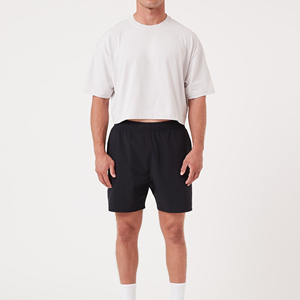 OEM Men's <b>White</b> <b>Short</b> <b>Sleeve</b> Cropped T-<b>Shirt</b> for Men Custom Printed 100% Cotton Drop Shoulder Loose fit Crop Top T <b>Shirt</b> for Men - Product Image 6