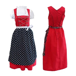 Robe dirndl pour femmes en gros, style bavarois unique, polyester/coton, bouton devant, robe tricotée à imprimé léopard, écologique - Product Image 6