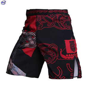 Pantalones cortos de MMA con bordado impreso y logotipo personalizado de alta calidad para hombre, tejido de licra, poliéster, gimnasio, correr, deportes, calle principal en blanco - Product Image 1