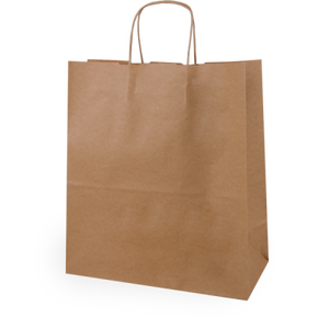 Busta in carta kraft L con manici in carta attorcigliata - Product Image 1
