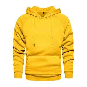 Autumn Winter Men's <b>Yellow</b> <b>Hoodie</b> Long Sleeve Pullover Tracksuit 100% Cotton Sweatshirt Hip Hop Streetwear Outwear Tops - Product Image 6