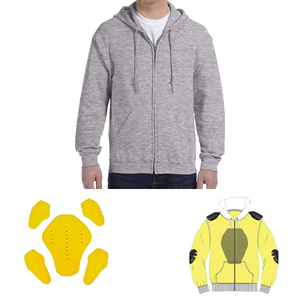 Sweat à capuche de moto unisexe personnalisé, imprimé sérigraphie, en cuir, polaire, polyester, imperméable, protection niveau 2 - Product Image 5