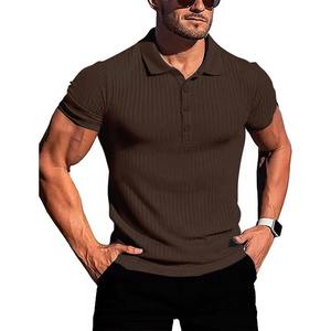 Vêtements de sport respirants pour hommes, vêtements de course à pied, vêtements de fitness, été, haute élasticité, manches courtes, t-shirt fin en tricot - Product Image 3