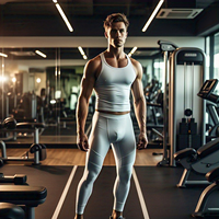 Leggings de Compresión para Hombre, Spandex/Poliéster, Pantalones Ajustados para Entrenamiento y Fitness, Secado Rápido, Transpirables, Antibacterianos, Protección UV