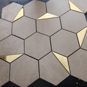 Carreaux qui parlent style Hexagone 75mm Full Body Vitrified Mosaic Home Improvement Dosseret moderne pour les matériaux de construction - Product Image 1
