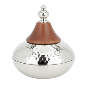 Decorative Metal <b>Bowl</b> Gold Finished Engraved <b>Lid</b> Dates <b>Bowl</b> Dinner Table Centerpiece by Indian Exporter - Product Image 3