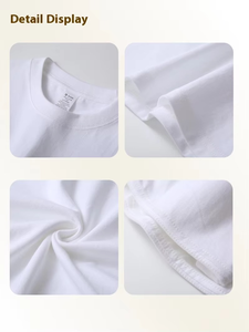 Men's Summer Short Sleeve T-Shirt 230g Heavy Cotton 100% Cotton Solid Color Loose <b>Neck</b> <b>Light</b> Plate Wholesa - Product Image 3