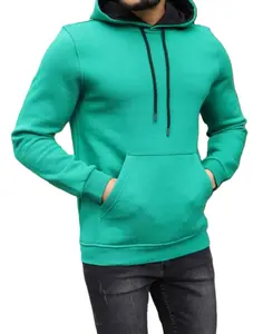 แฟชั่นใหม่ผู้ชายขนแกะHoodie GYMธรรมดาTracksuitเสื้อแขนยาวพิมพ์Oversizeเสื้อสวมหัวHoodies Mintสีเขียว