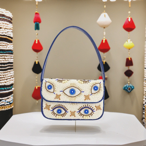 Bolso de Hombro con Solapa Bordada Cuadrada Naranja, Estilo Boho, Ropa de Playa, Colección de Verano Ligera y Ecológica para Mujer, Diseño de Diseñador - Product Image 3